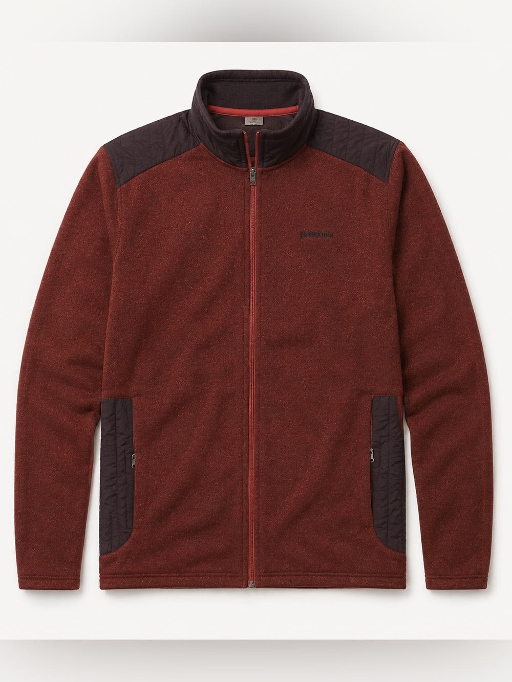 Patagonia Men's Lightweight Full-Zip Jacket in Brick Red with Dark Trim